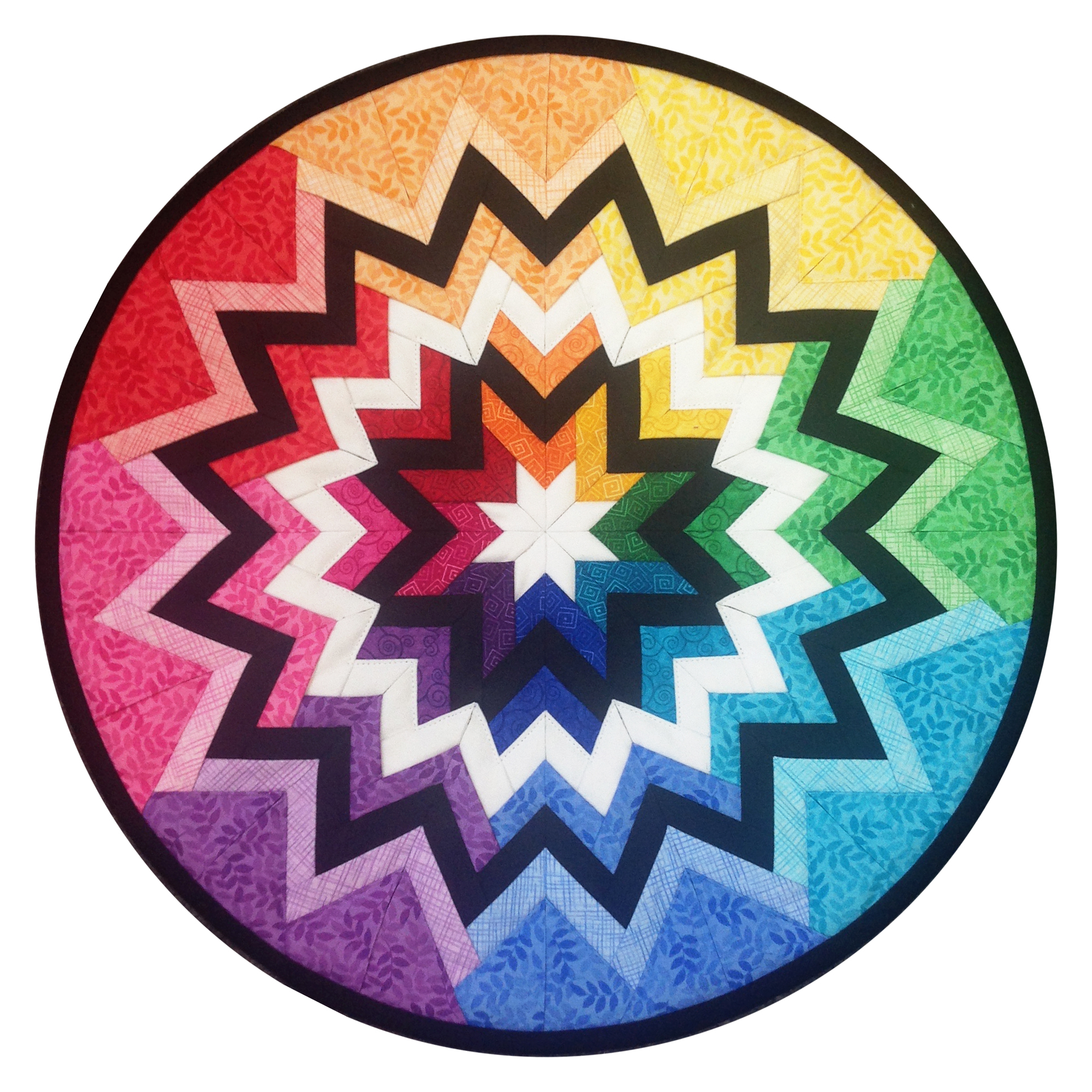 PEP127, Kaleidoscope Centerpiece 17-inch folded star table topper, by Plum Easy Patterns