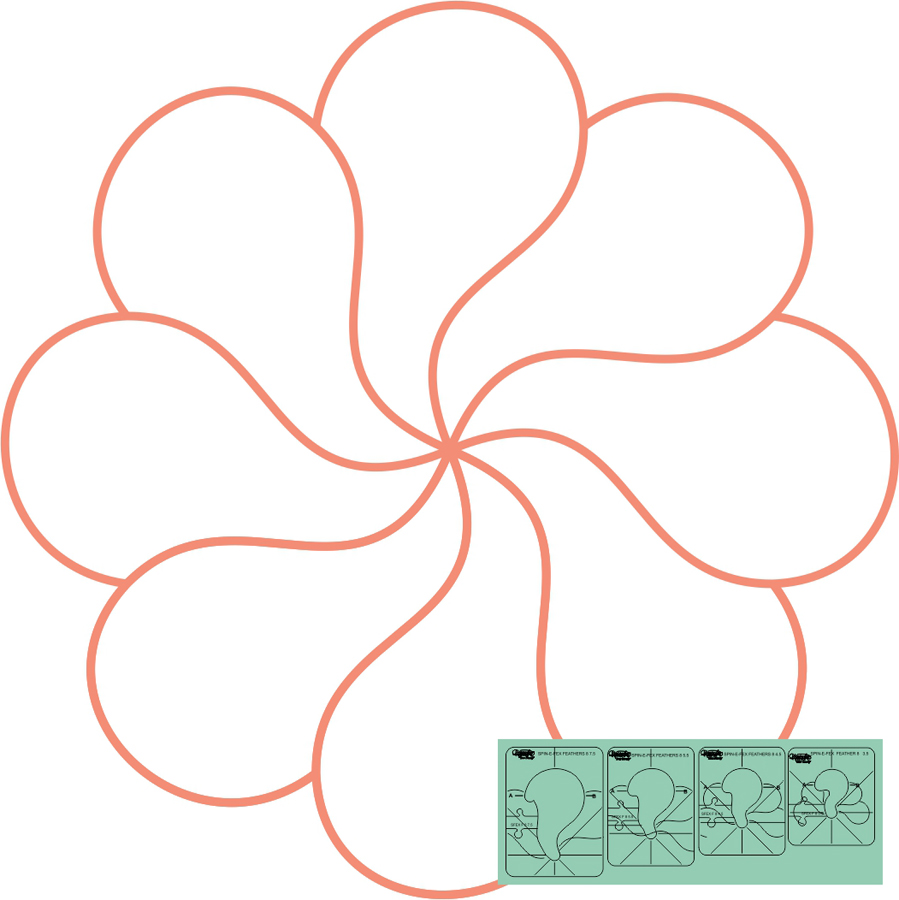 WT-SFXF5.5-LS, Spin e fex Feather Template, 5,5", Low Shank