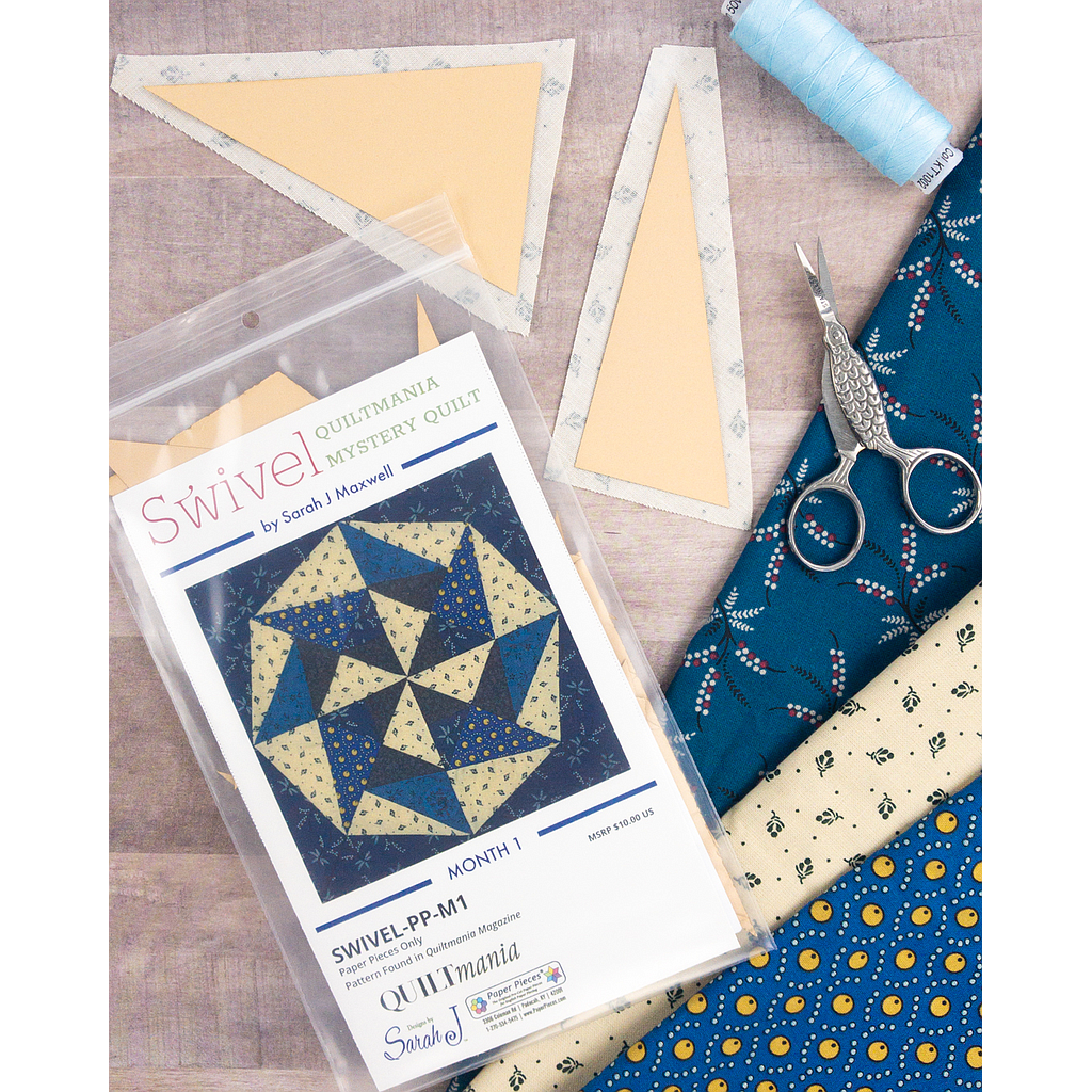 SWIVEL-PP-M4, Swivel QuiltMania Mystery Quilt, Month 4 Paper Pieces