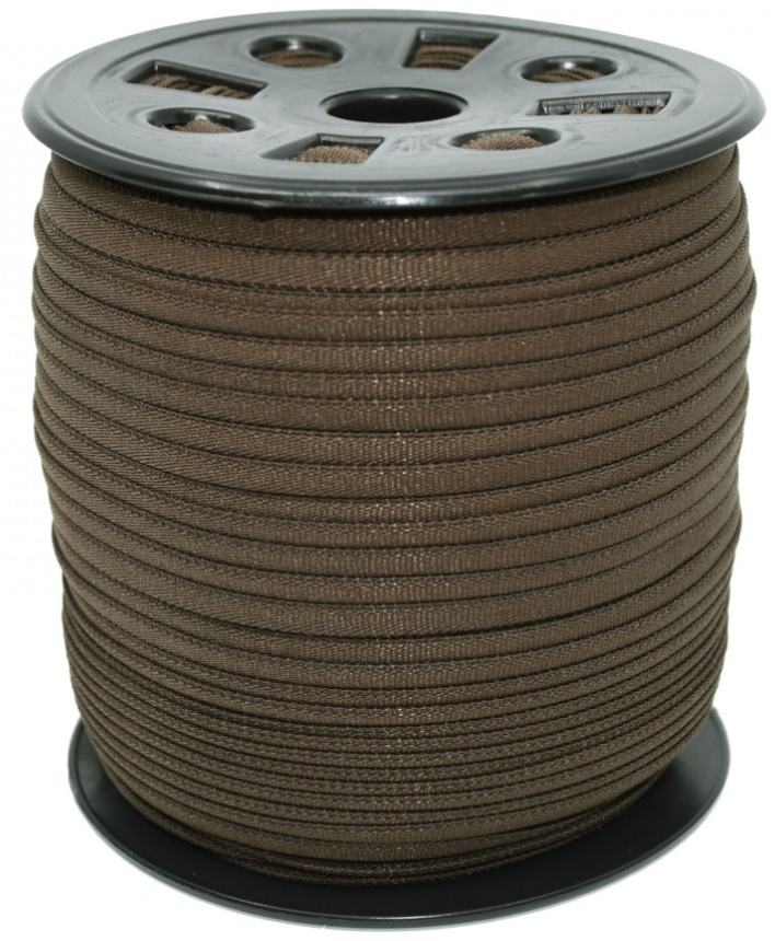GANEL-NB-BRO, Banded Stretch Elastic, Brown - 1/6" x 100yds