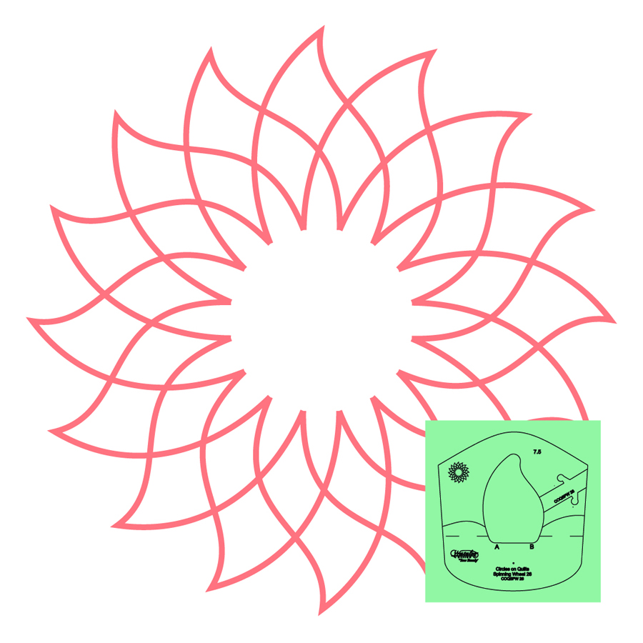 WT-COQSPW-26-LS, Westalee Design Circles on Quilts, Spinning Wheels 26, Low Shank