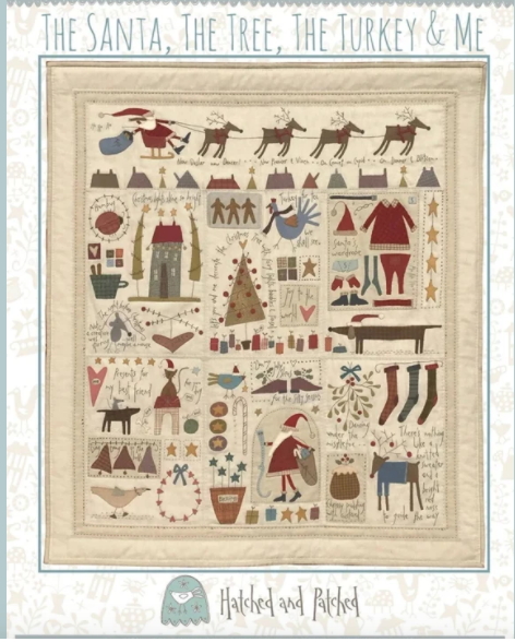 HP-WOOLTOT-THESANTA, Complete woolpack for The Santa, The Tree, The Turkey & Me, Block 1 - 7  (finished size complete quilt 36.5”x41.5”)