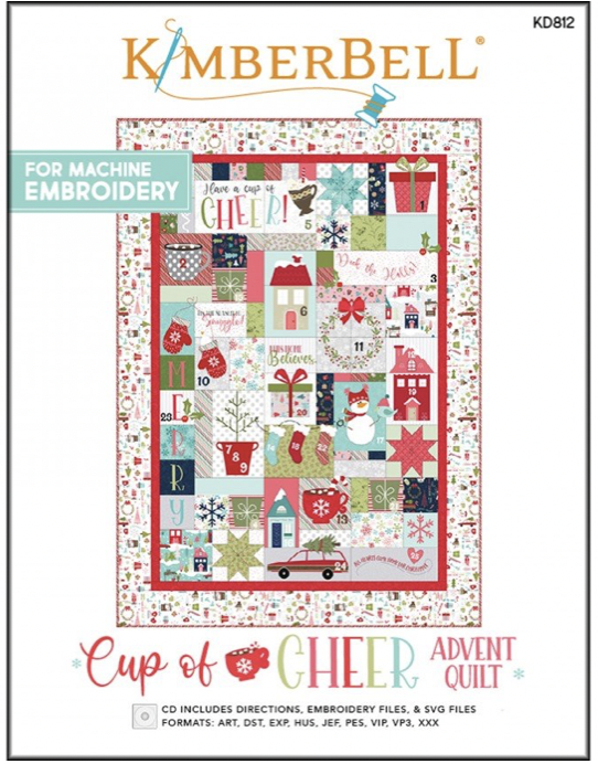 KID812, Cup of Cheer Advent Quilt (Machine Embroidery Version with CD), by Kimberbell Design (expected 06/22)