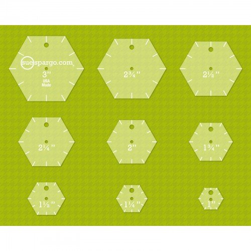 SUSCST-04, Hexagon Easy Template Set by Sue Spargo, Creative Stitching Tools