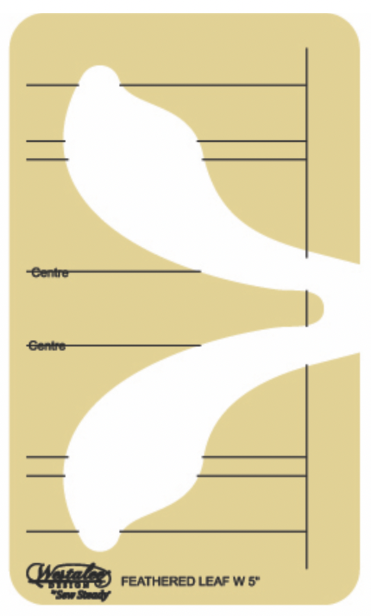 WT-FL5-LS, Westalee Design 5" Feathered Leaf Template, Low Shank