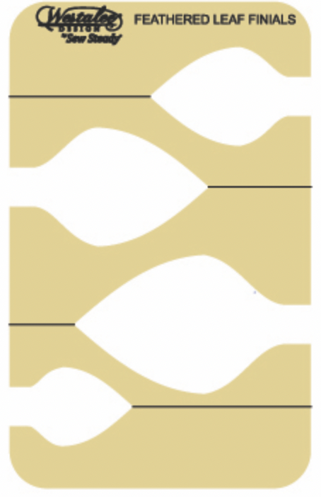 WT-FL5-LS, Westalee Design 4 Finials for Feathered Leaf Template, Low Shank