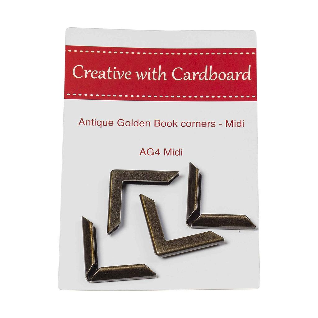 CWC-AG4 Midi, 4 Antique Golden Book Corners Medium
