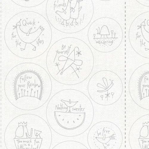 S&L-Stitchery-DV6050, Stitchery preprinted on linnen for Sunshine & Lollipops BOM2024, by Anni Downs