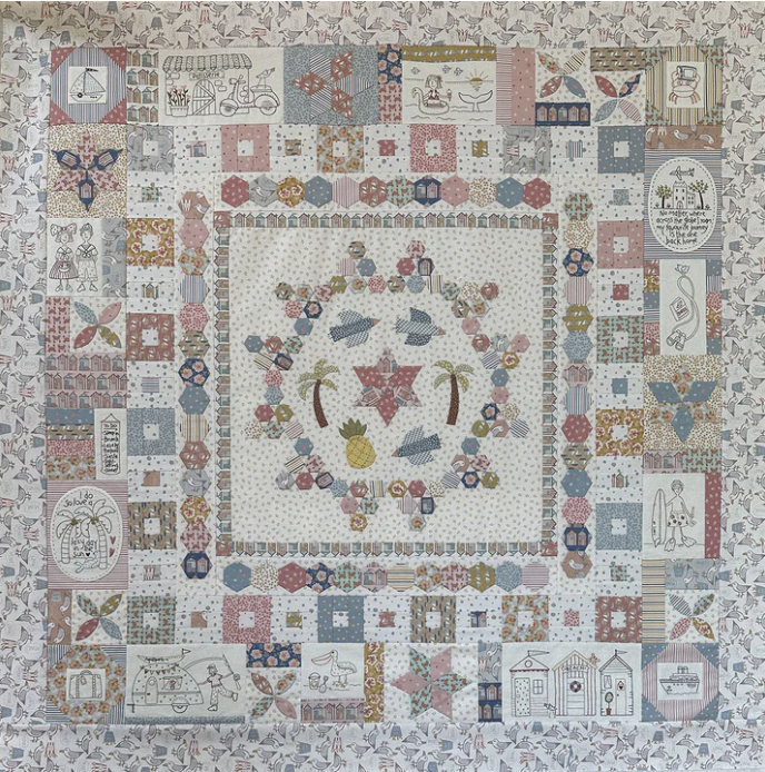 TBH-, Happy Travels Quilt Pattern by the Birdhouse, Finished size is 49" square