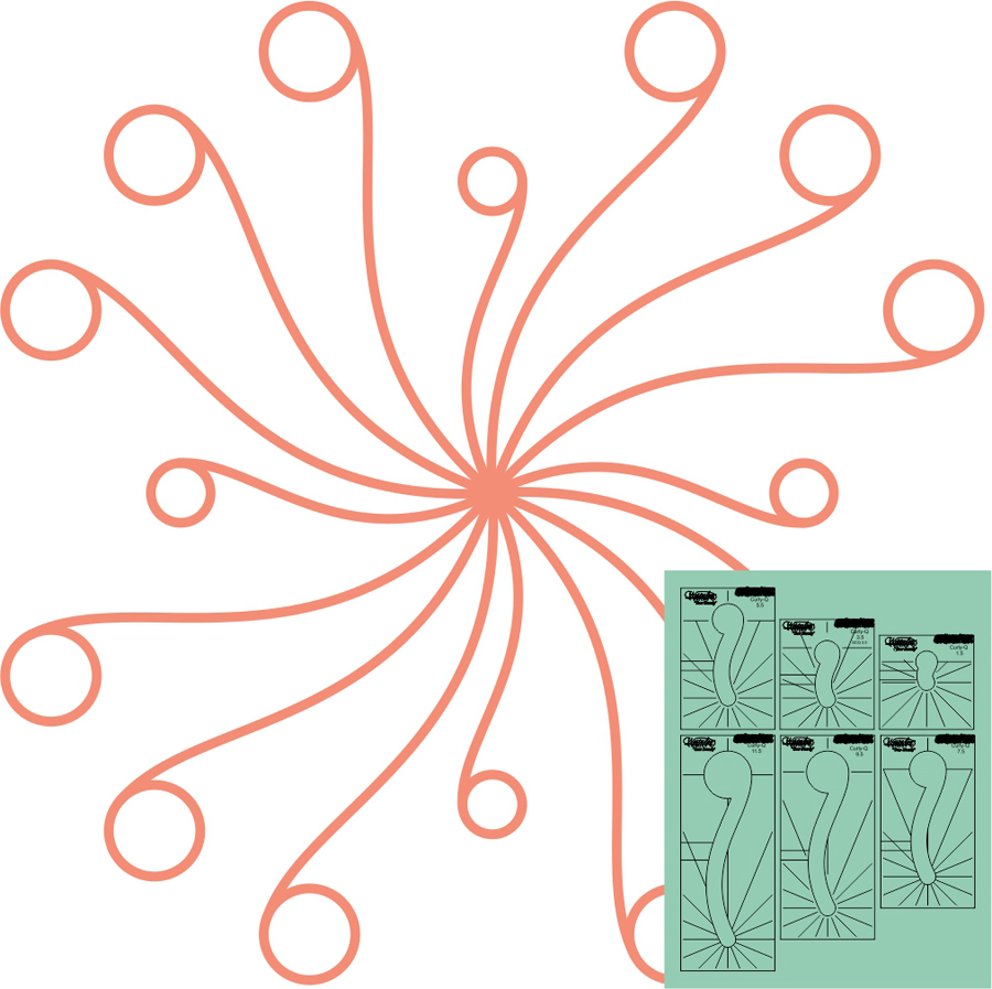 WT-SFX-SCQ 6.5-HS, High Shank 4-1/2″ Spin-e-fex Curly Q Template