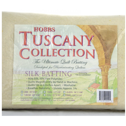 HOBTS60, Throw, TUSCANY SILK BLEND BATTING 60" x 60"