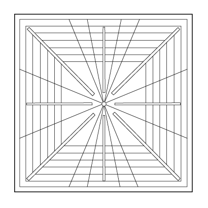 12.5" CROSS HAIR SQUARE - 8 Point..MARKS BLOCKS UP 12". (CHR-8-12.5)