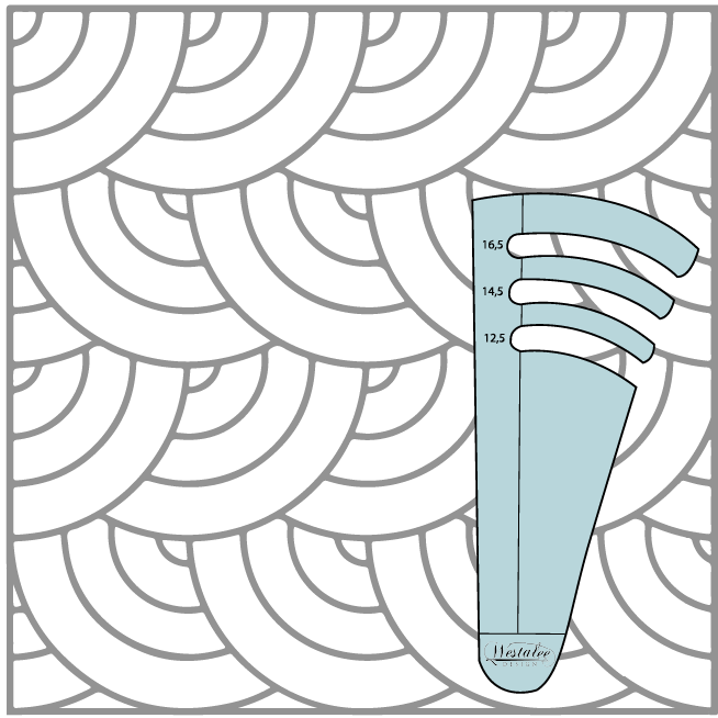 Circles on Quilts - 4 pc Template Set. Set 4 - 12" to 18" and Set 5 - 12.5" to 17.5"  High Shank