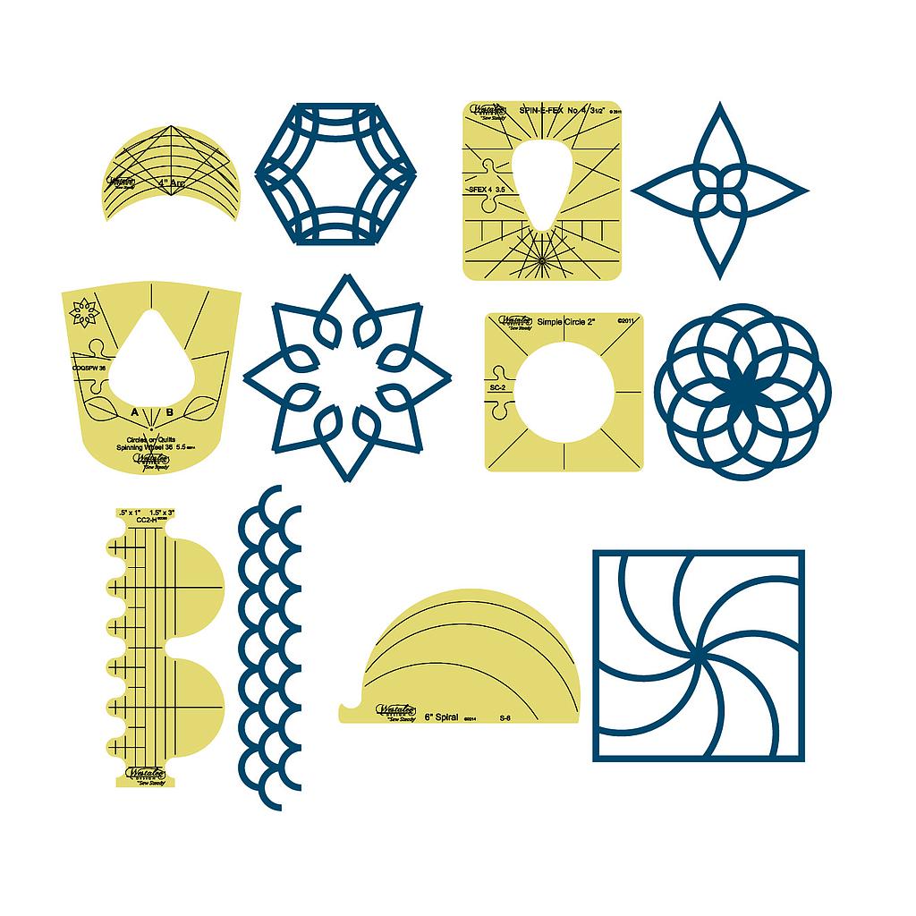 6 pc Sampler Template Set - Longarm (WDT5)