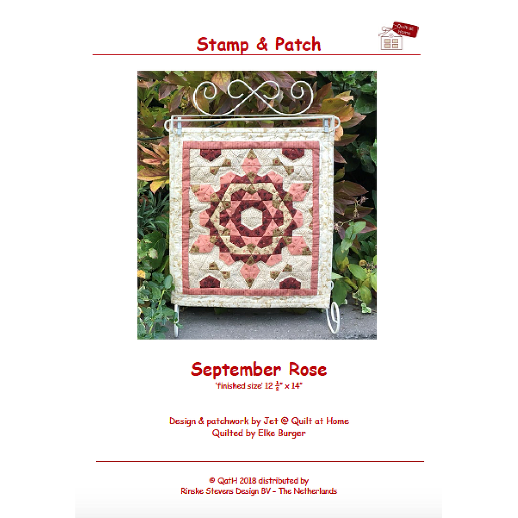 Pattern, September Rose by Jet finished size 12-1/2" x 14" 