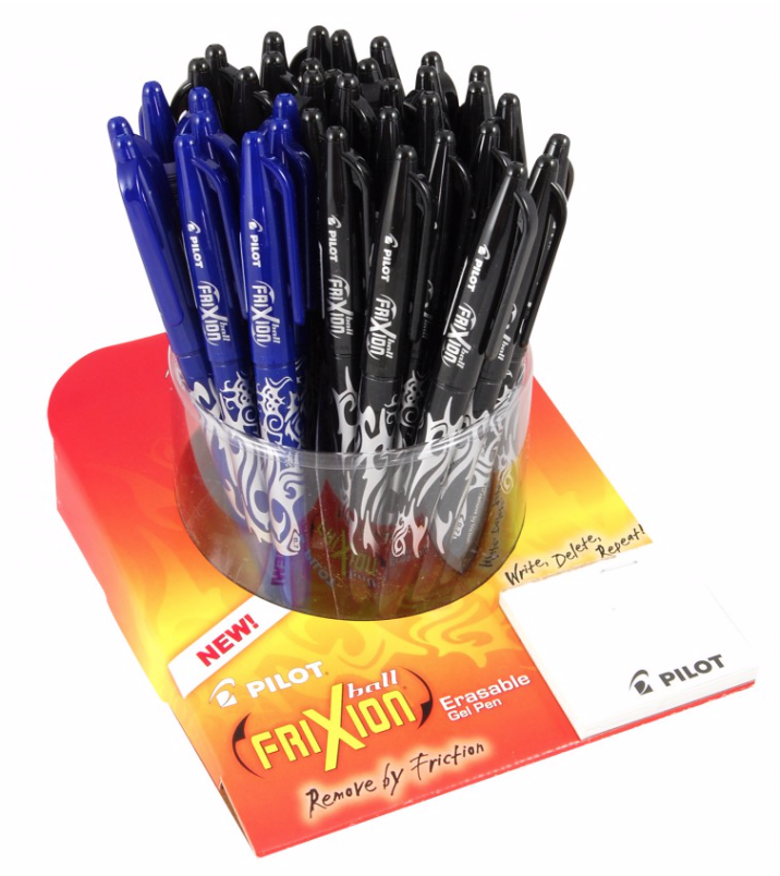 FriXion Gel Ball Counter Display (48 pcs: 12 Blue, 36 Black)